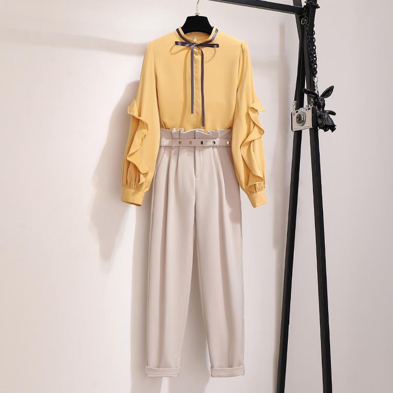 Shirt Jacket Casual Nine-point Pants Professional Two-piece Women view 2