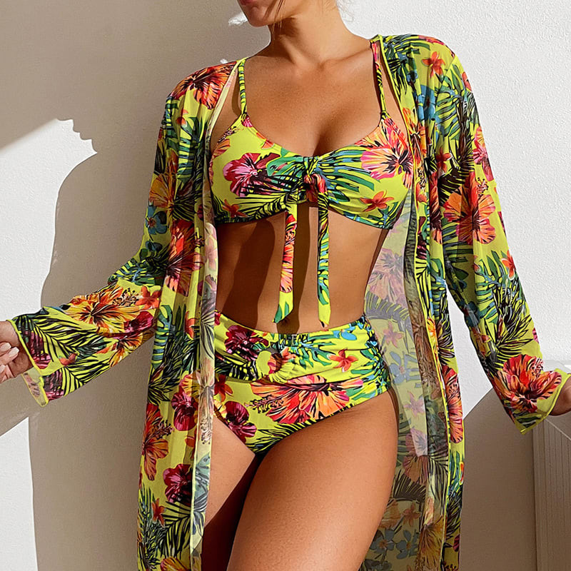 Swimwear Long Sleeved Blouse Three Piece Suit view 5