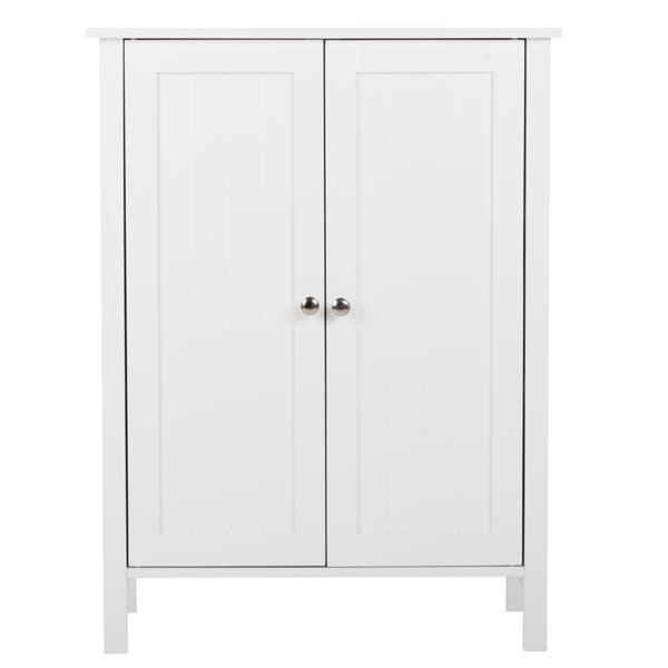 White Double Door Bathroom Cabinet view 5