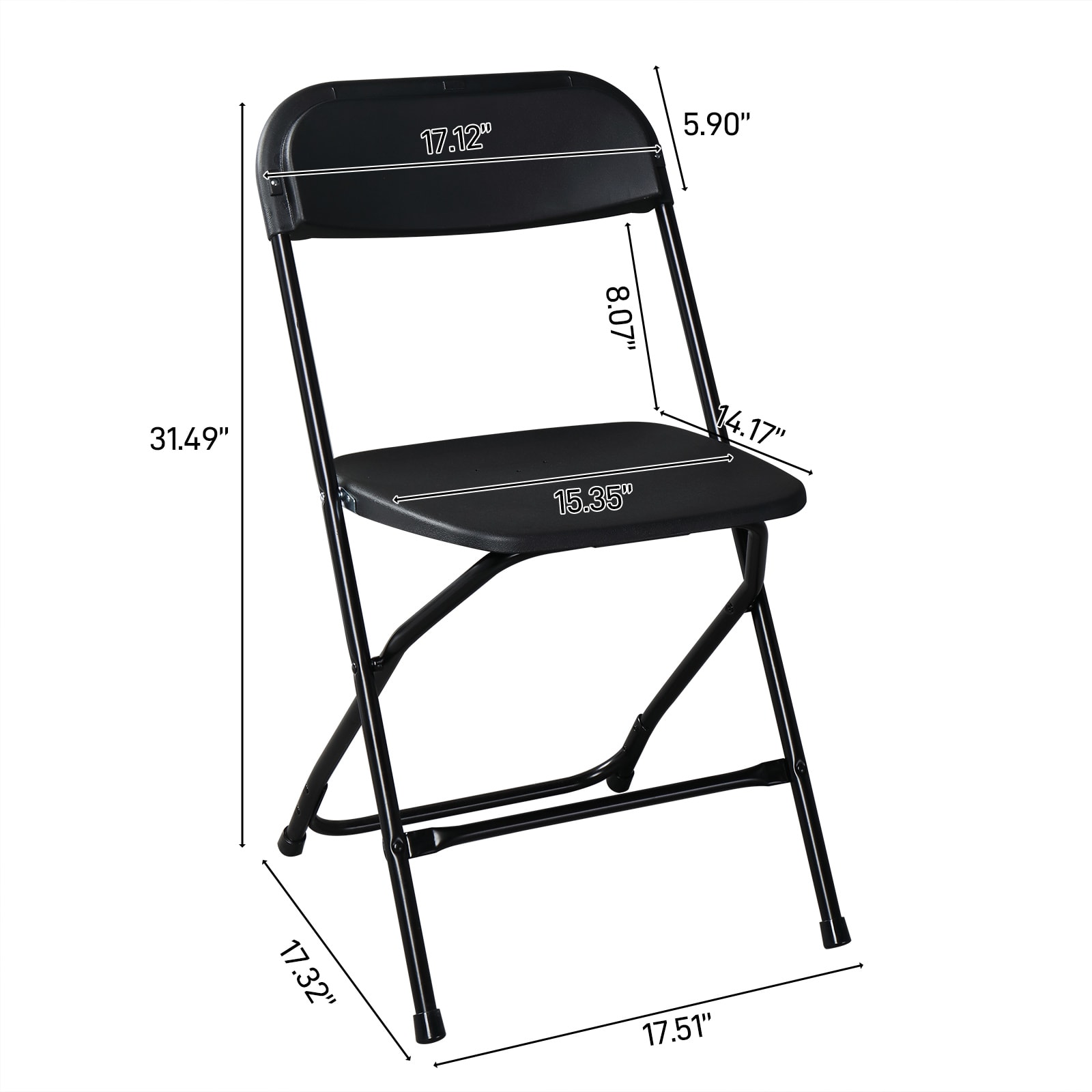 10pcs Injection Molded Classic Black XN Courtyard Plastic Folding Chair view 18