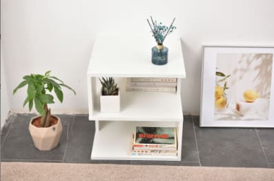 White 2-layer Simple Household Bookshelf view 4