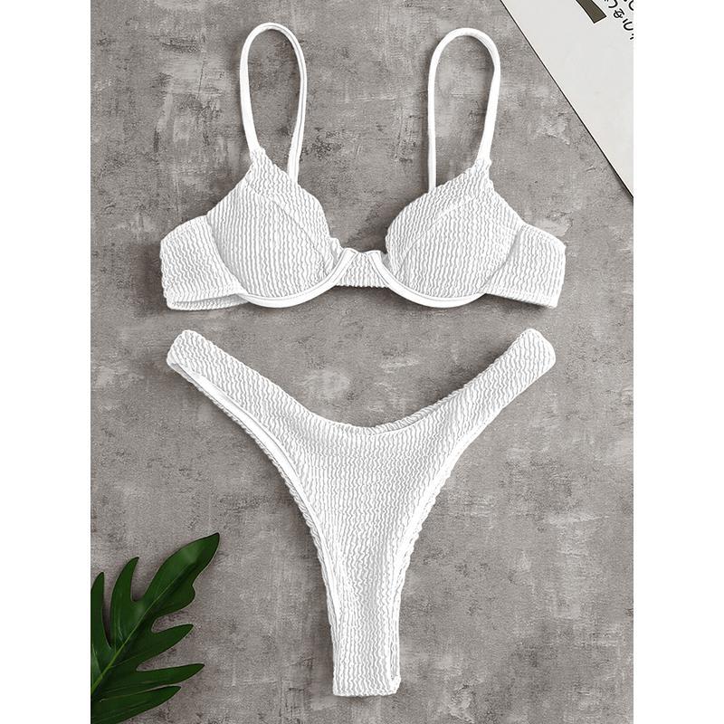 Women's Push Up Solid Ribbed Bikini view 2