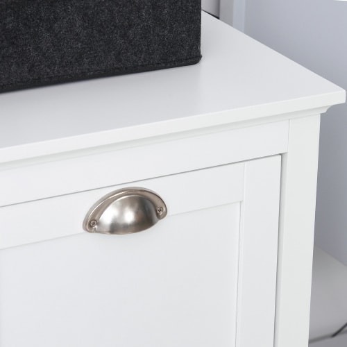 HOMCOM Tilt-Out Laundry Sorter Bathroom Cabinet, White view 7