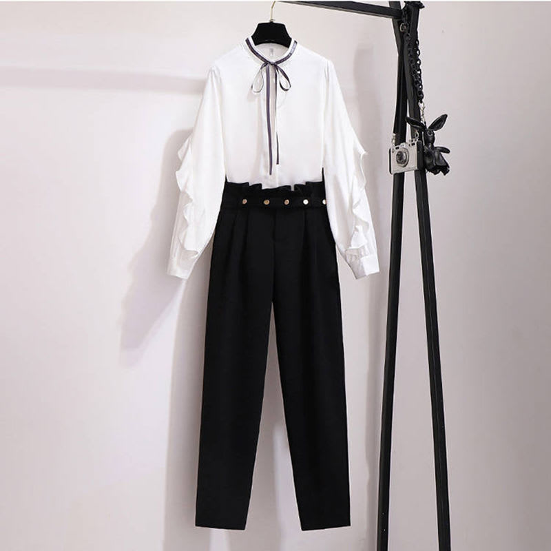 Shirt Jacket Casual Nine-point Pants Professional Two-piece Women view 7