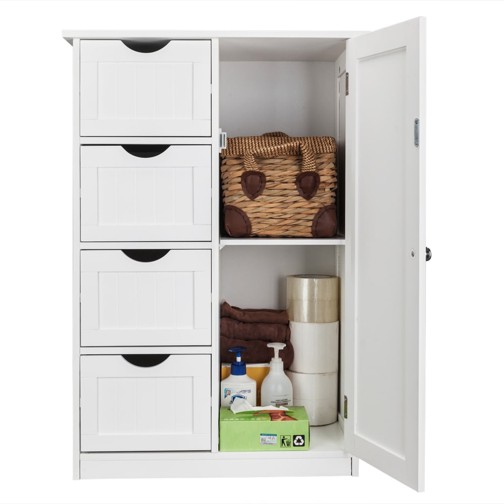 Four Drawer Single Door Bathroom Storage Cabinet view 14
