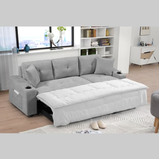 Convertible Sectional Sofa With Armrest Storage view 3