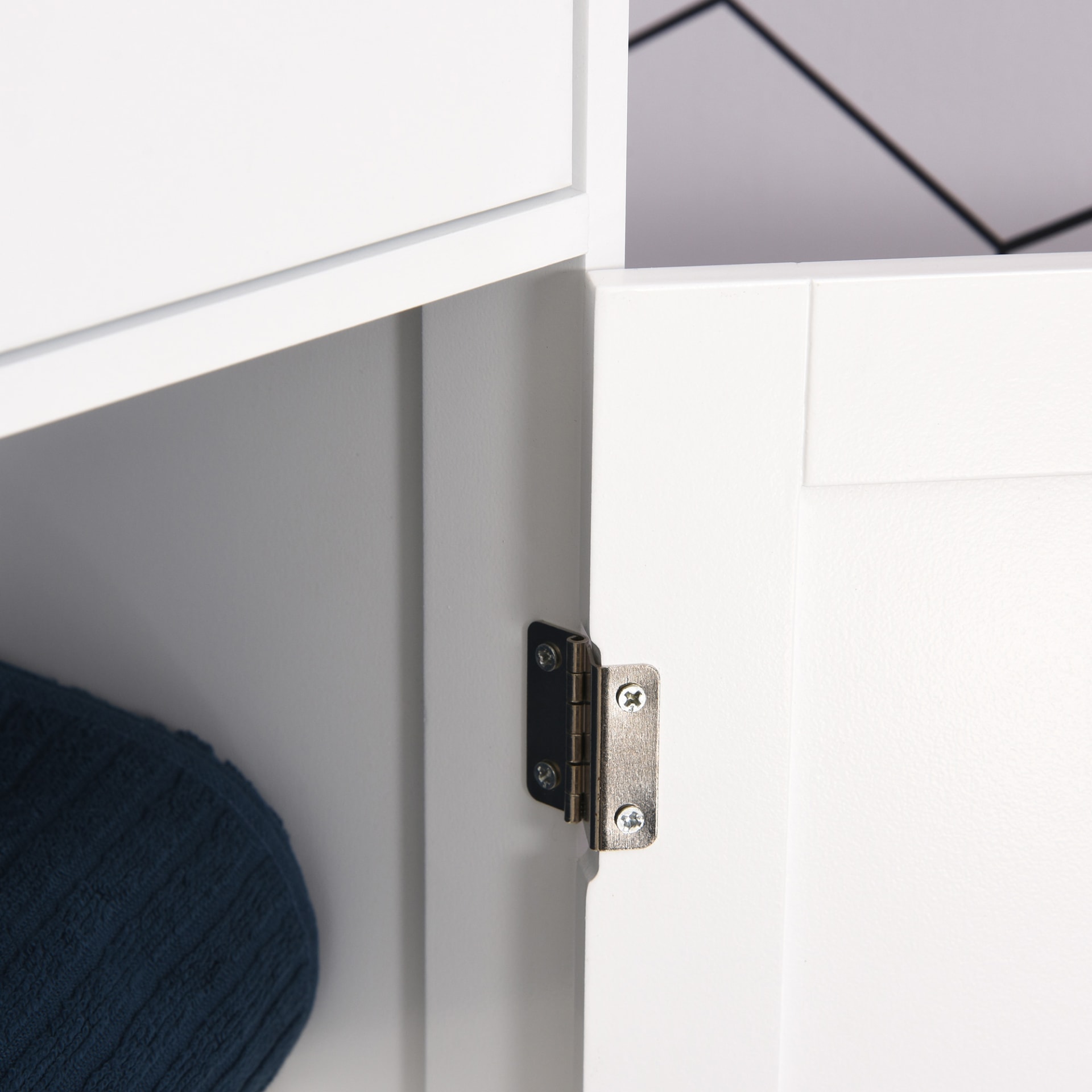 Kleankin Slim Bathroom Storage Cabinet Tall Narrow Linen Tower With Acrylic Door Drawer And Shelves White view 2