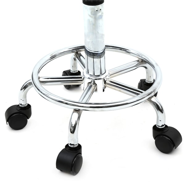 Round Shape Adjustable Salon Stool With Back And Line White view 13