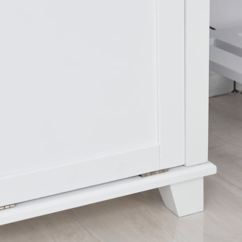 HOMCOM Tilt-Out Laundry Sorter Bathroom Cabinet, White view 6