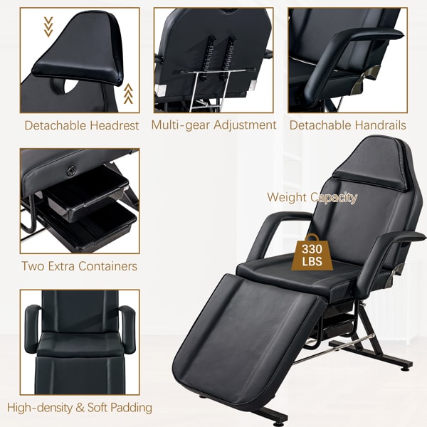 Massage Salon Tattoo Chair, Adjustable Beauty Barber Spa Beauty Equipment view 3