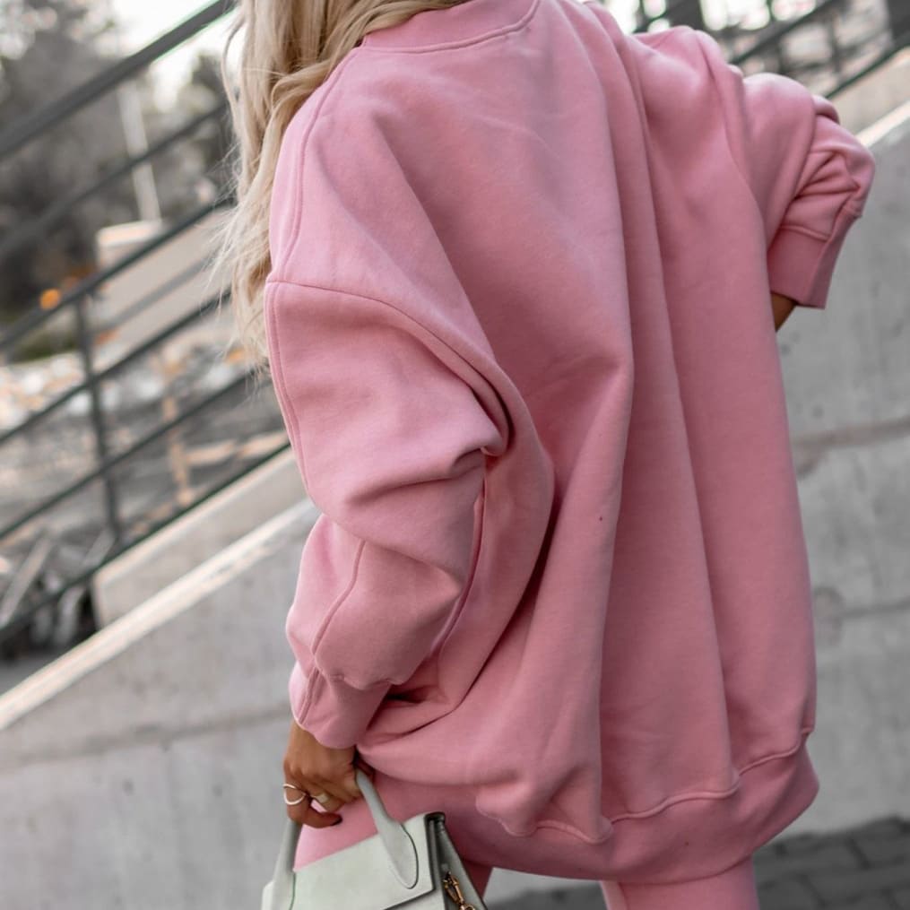 Ins European And American Women's Clothing Round Neck Irregular Small Design Drop-shoulder Long-sleeve Sweater Fashion Suit view 8