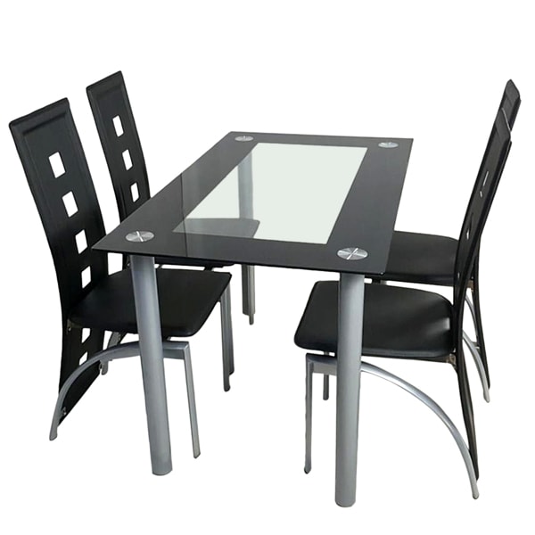 4pcs Long Backrest Square Hollow Decoration PU Leather Dining Chairs view 15