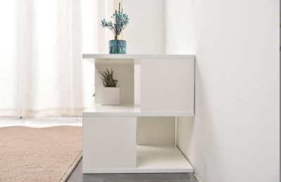 White 2-layer Simple Household Bookshelf view 3
