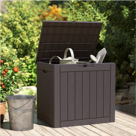 Deck Box With 31 Gallon Capacity, Weatherproof Resin Lockable Outdoor Storage For Secure Package Deliveries And Indoor Storage In Garden Or Patio view 10