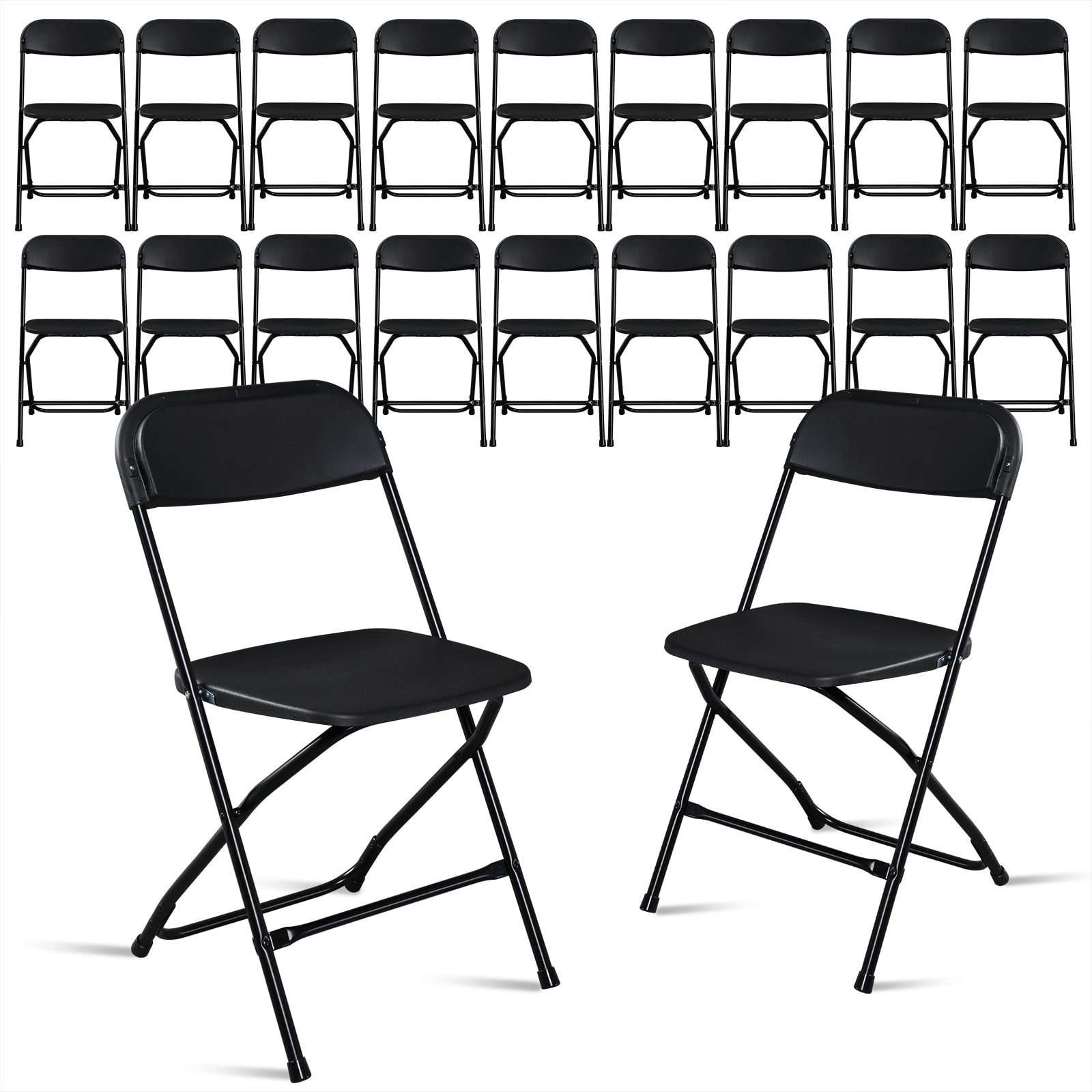 10pcs Injection Molded Classic Black XN Courtyard Plastic Folding Chair view 23
