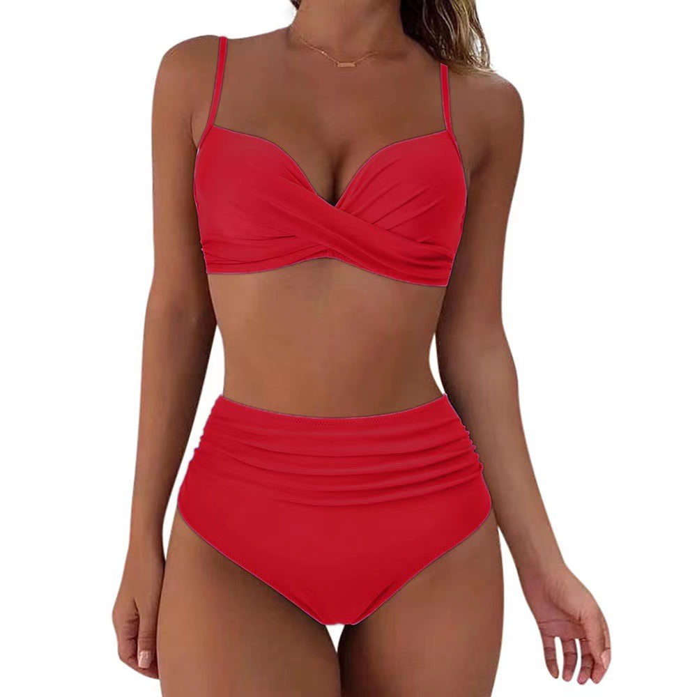 Printed Two-piece Push-up Bikini High Waist Swimsuit view 32