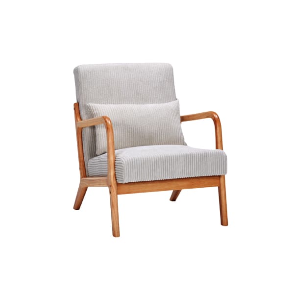 Mid-Century Modern Armchair Upholstered With Pillows And Solid Wood Frame view 8