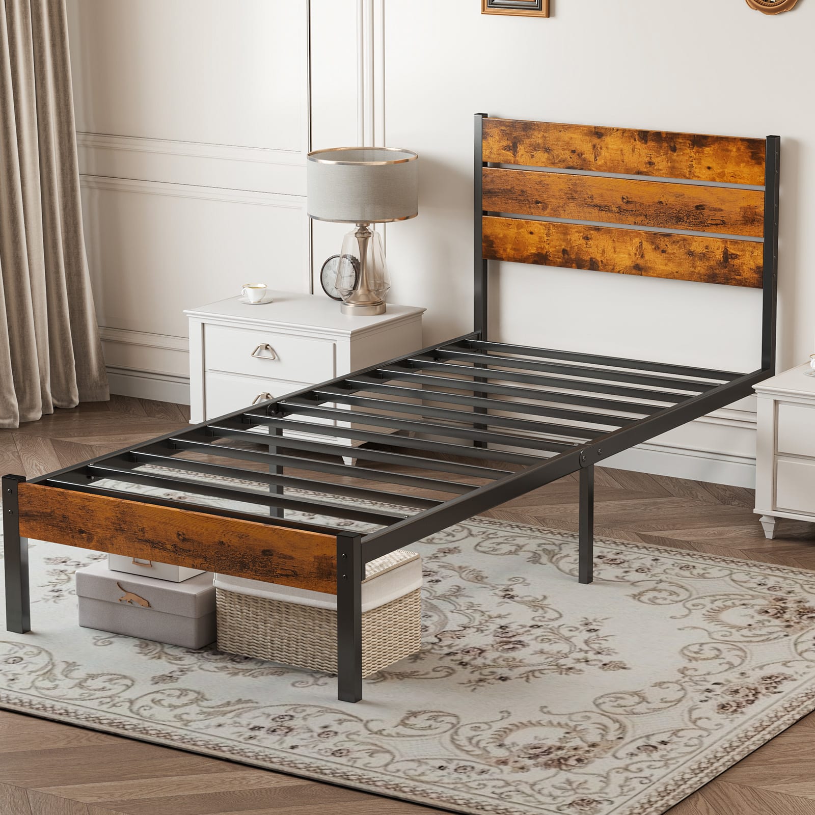 Metal Platform Bed Frame - Mattress Foundation With Headboard And Footboard view 10