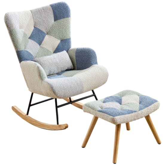 Rocking Chairs For Adults, Tteddy Rocking Chair Relaxing Recliner Chair With Solid Wood Legs High Back Lounge Chairs For Balcony Living Room Bedroom view 41