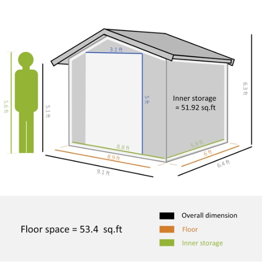 Outdoor Garden Storage Shed Tool House view 4