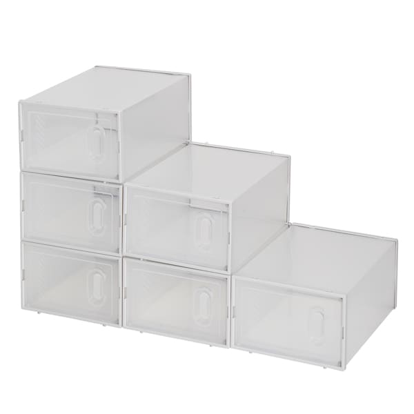 6pcs White Shoe Box Plastic Mesh