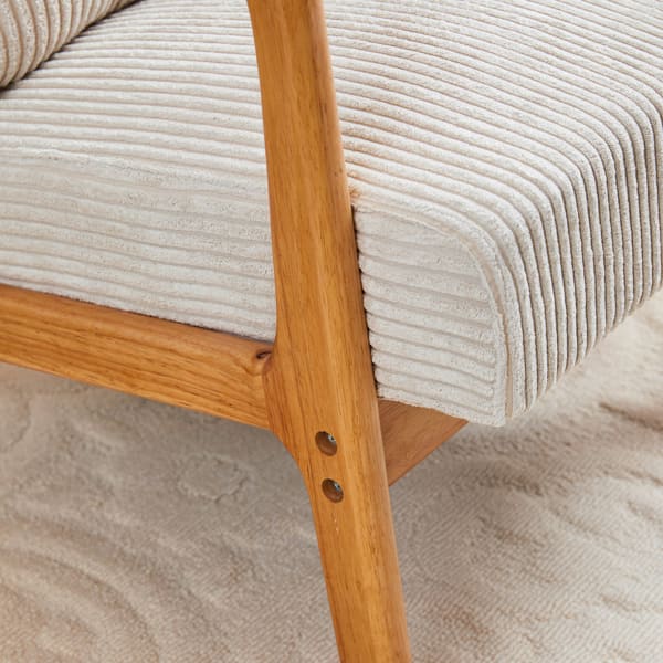 Mid-Century Modern Armchair Upholstered With Pillows And Solid Wood Frame view 1