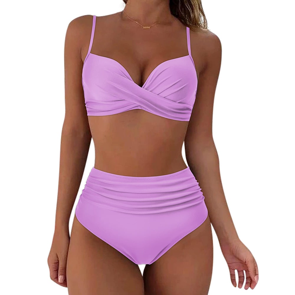 Printed Two-piece Push-up Bikini High Waist Swimsuit view 24