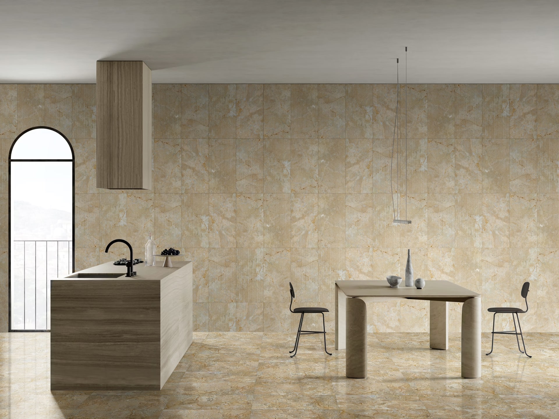 12X24 Inch Gold Yellow Beige Natural Marble, For Wall, FS Textured Finished, 3D Fluted Marble, Natural Stone view 2