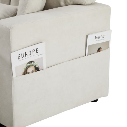 Corner Sofa Bed Corner Couch L-Shaped Sofa Bed Extendable, Bed Box And Integrated Shelf, view 22