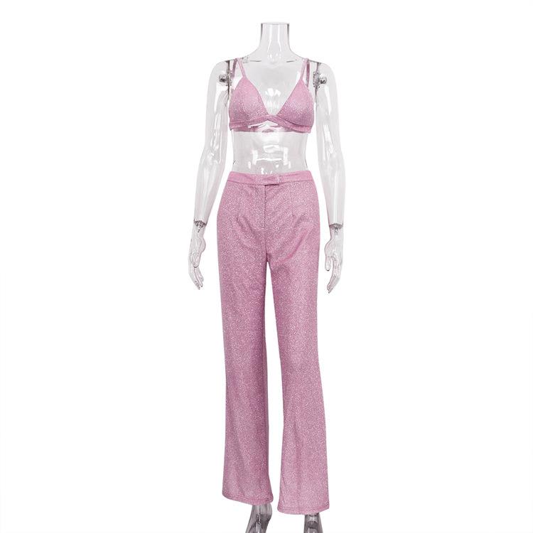 Women's Camisole Slim Straight Waist Pants view 2