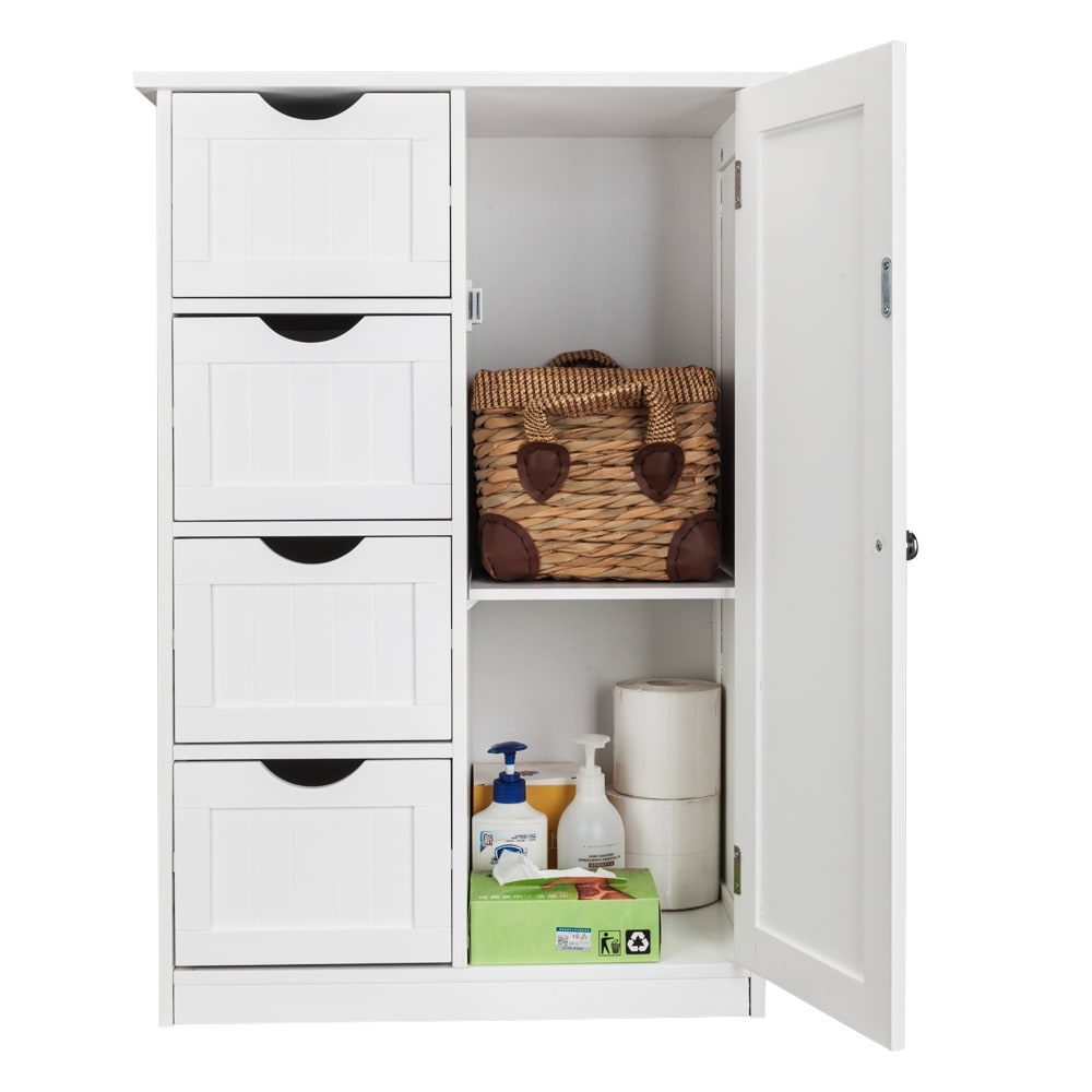 Four Drawer Single Door Bathroom Storage Cabinet view 3