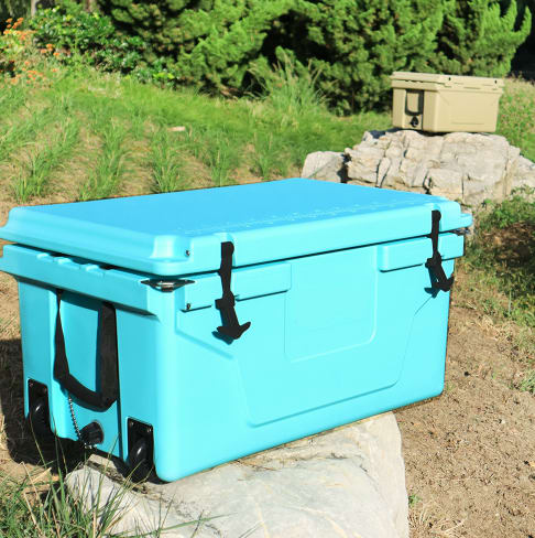 Hot Selling Blue Color 65QT Outdoor Cooler Fish Ice Chest Box Popular Camping Cooler Box view 15