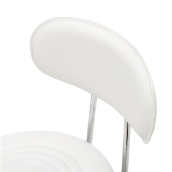 Round Shape Adjustable Salon Stool With Back And Line White view 8