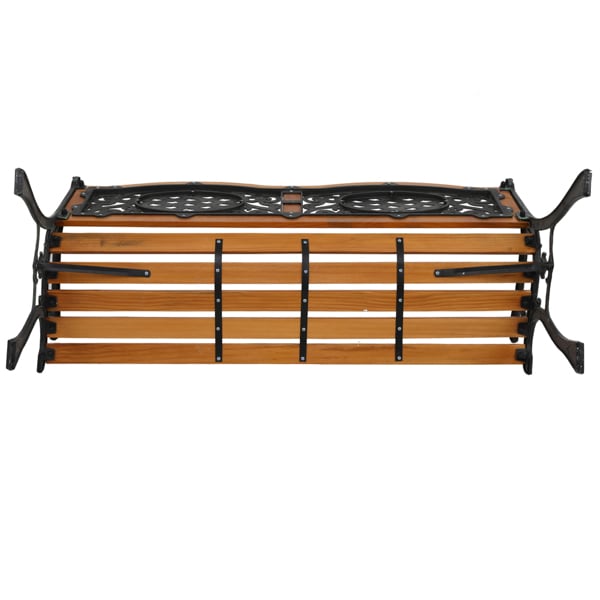 Double Arched Back Iron Wood Bench view 8