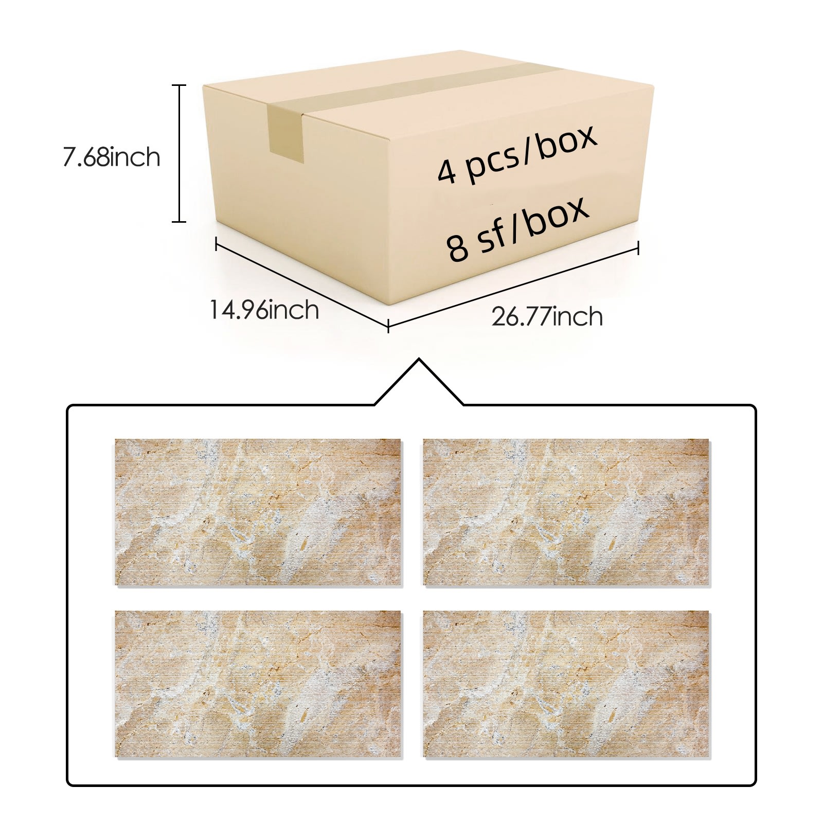 12X24 Inch Gold Yellow Beige Natural Marble, For Wall, FS Textured Finished, 3D Fluted Marble, Natural Stone view 23