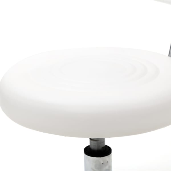 Round Shape Adjustable Salon Stool With Back And Line White view 9