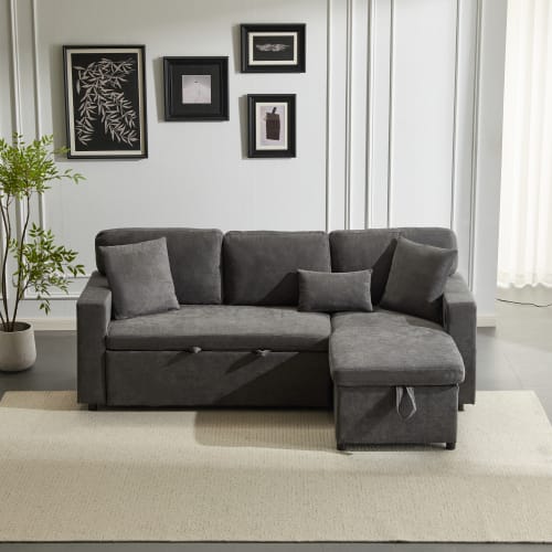 Corner Sofa Bed Corner Couch L-Shaped Sofa Bed Extendable, Bed Box And Integrated Shelf, view 35
