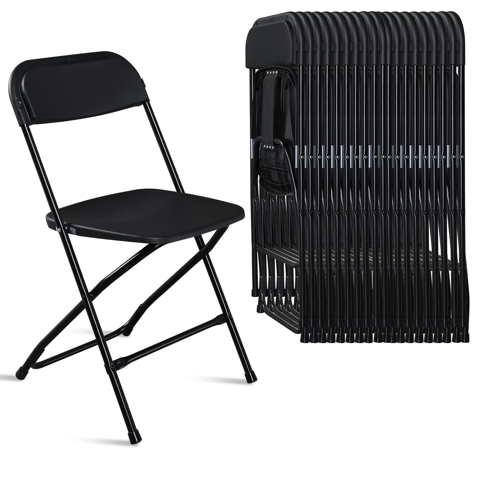 10pcs Injection Molded Classic Black XN Courtyard Plastic Folding Chair view 8