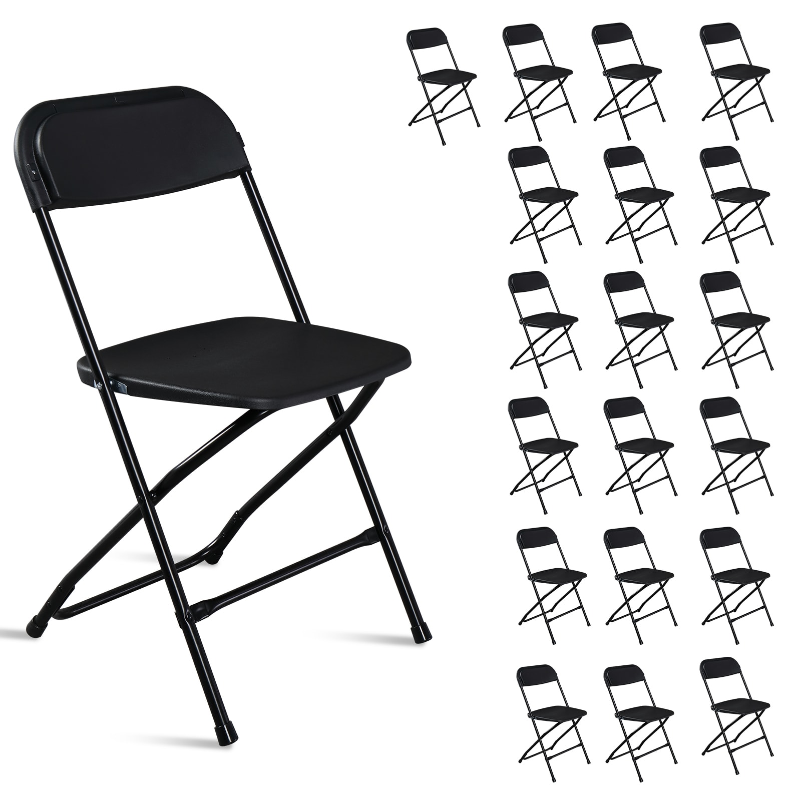 10pcs Injection Molded Classic Black XN Courtyard Plastic Folding Chair view 10