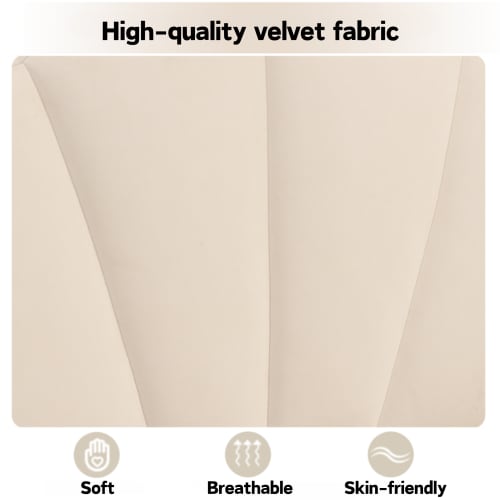 Velvet Upholstered Bed,Single Bed-3ft 90x190cm, Shell-like Bed With Golden Iron Legs, Wooden Slatted Frame, Upholstered Bench With Storage Space 90x40x42cm view 12