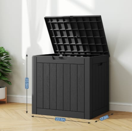 Deck Box With 31 Gallon Capacity, Weatherproof Resin Lockable Outdoor Storage For Secure Package Deliveries And Indoor Storage In Garden Or Patio view 8