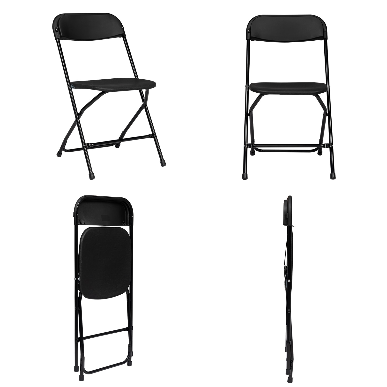 10pcs Injection Molded Classic Black XN Courtyard Plastic Folding Chair view 4