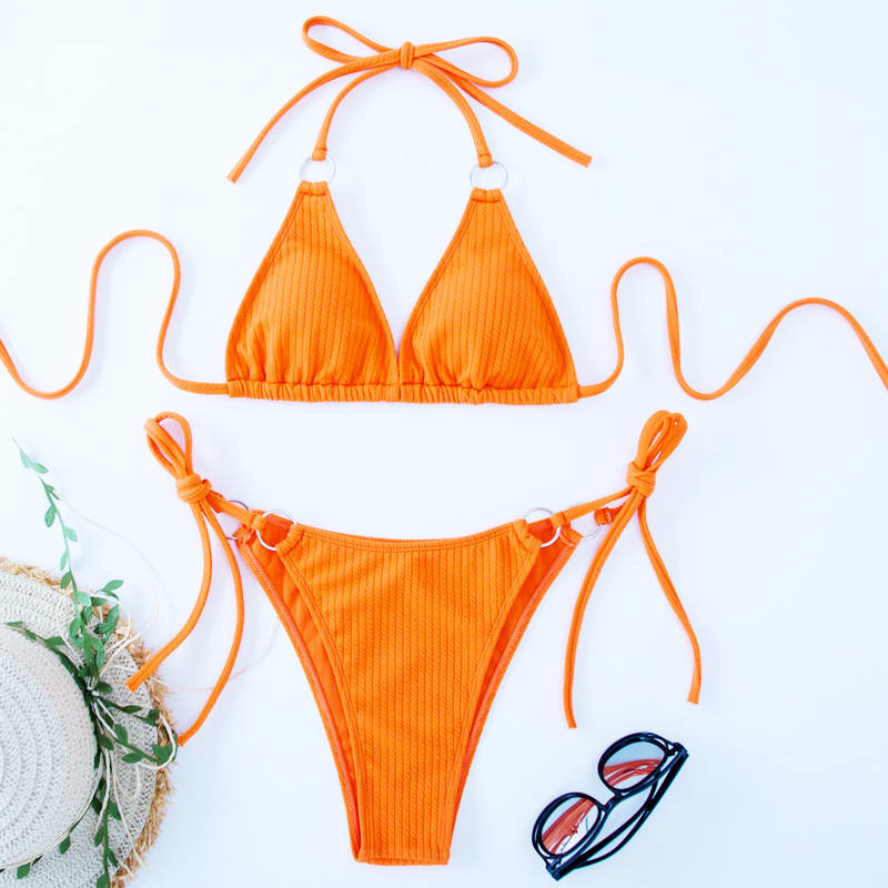Sexy Bikini Set Summer Side Tie Thong Bandage Style Swimsuit Womens Clothing view 2