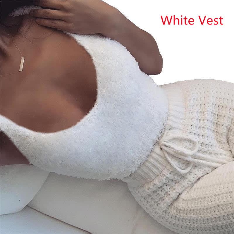 3pcs Womens Clothing Long Sleeve Crop Tank Top And Drawstring Shorts Pajama Set view 12