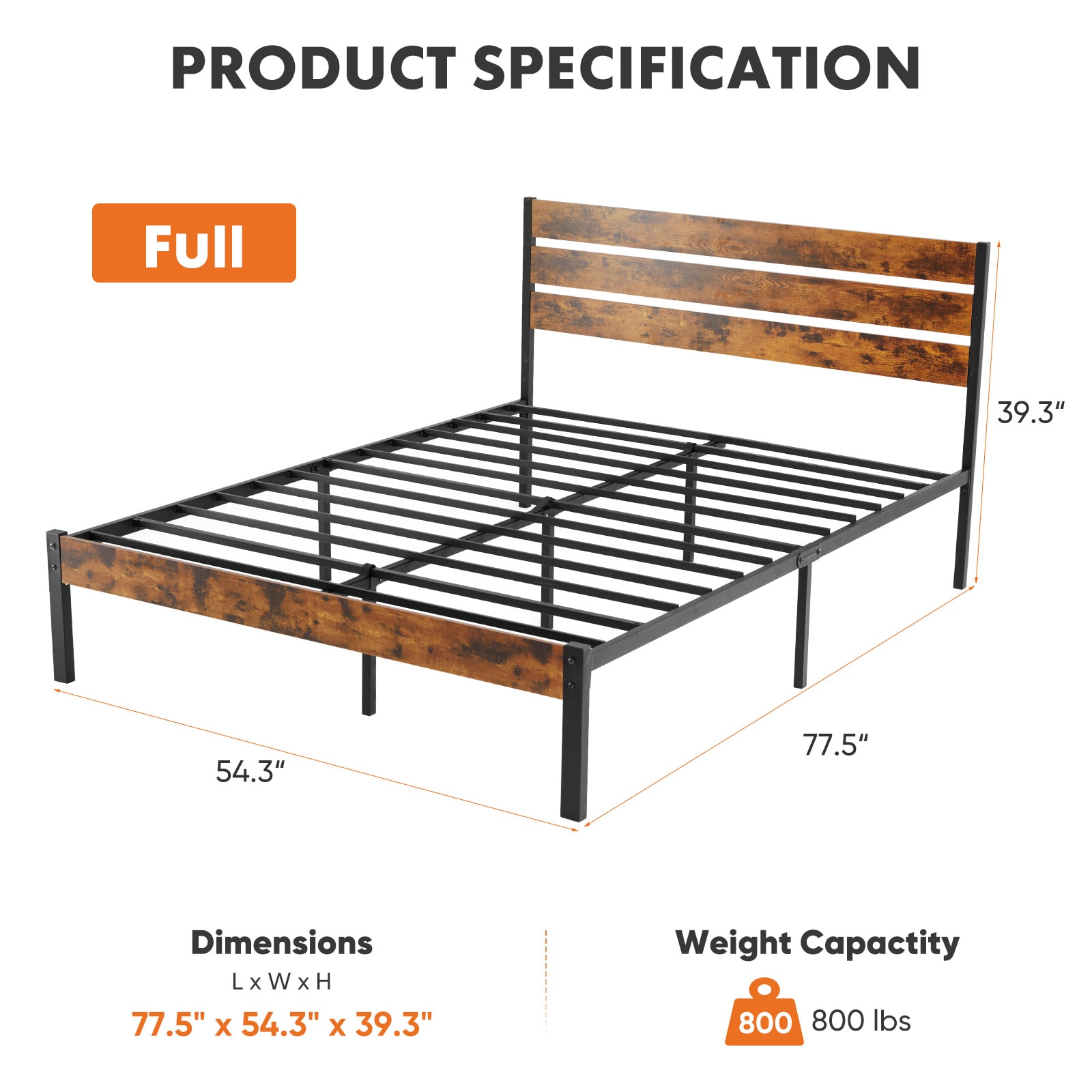 Metal Platform Bed Frame - Mattress Foundation With Headboard And Footboard view 12
