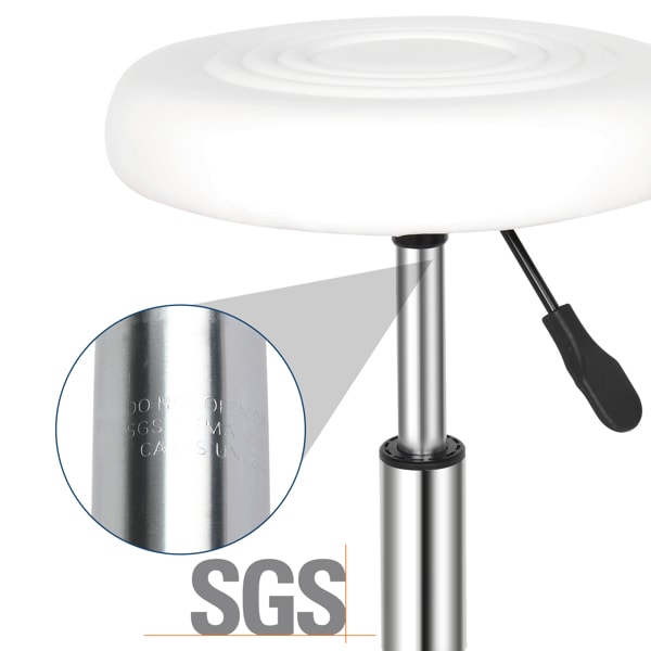 White Technician Bench With Circular Patterned Cushion view 8