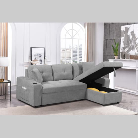 Convertible Sectional Sofa With Armrest Storage view 6