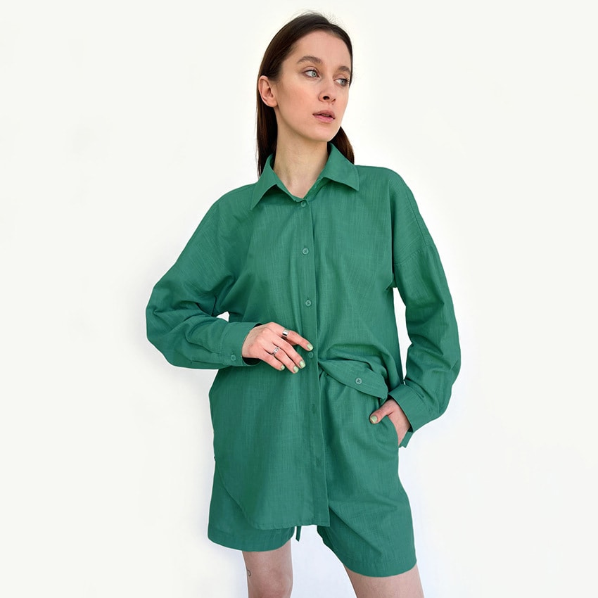 Early Autumn Cotton And Linen Women's Long Sleeve Shirt view 3