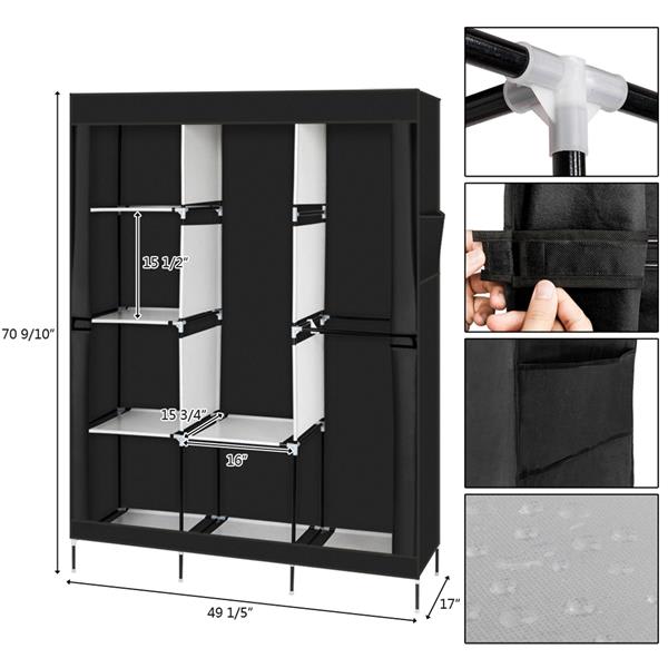 4-layer 8-grid Non-woven Fabric Wardrobe view 2