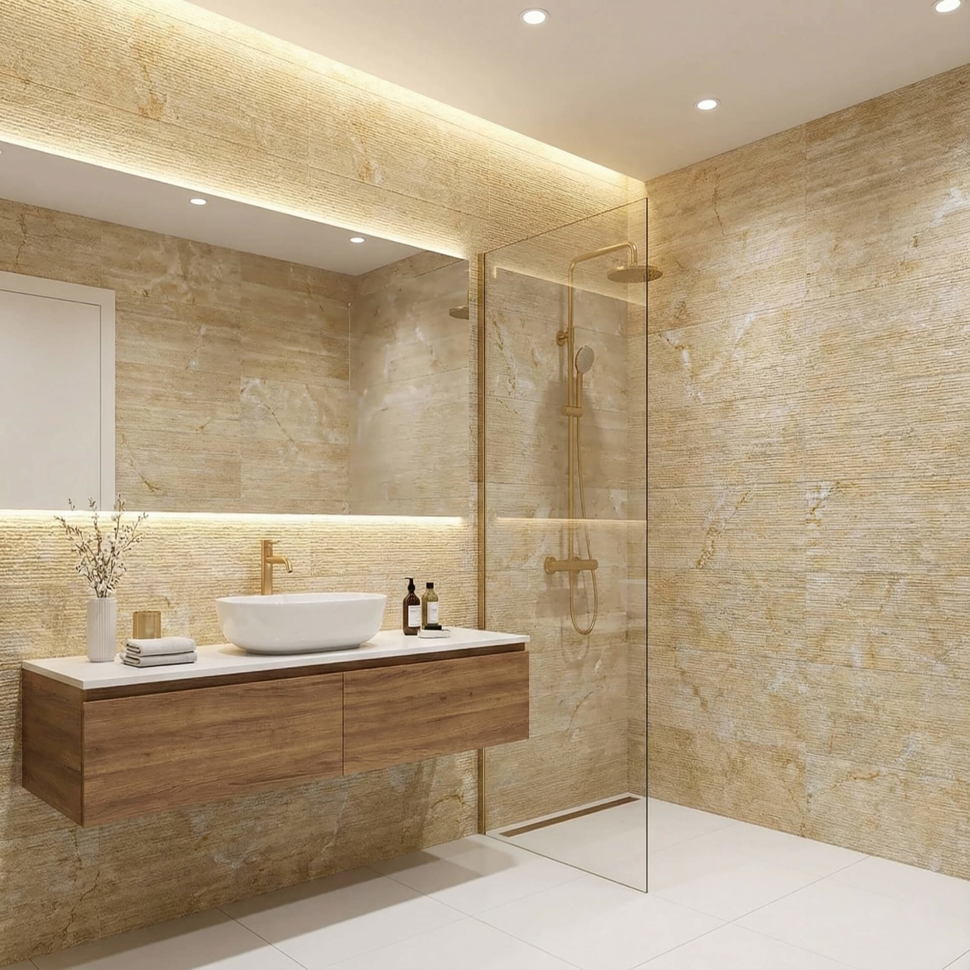 12X24 Inch Gold Yellow Beige Natural Marble, For Wall, FS Textured Finished, 3D Fluted Marble, Natural Stone view 22